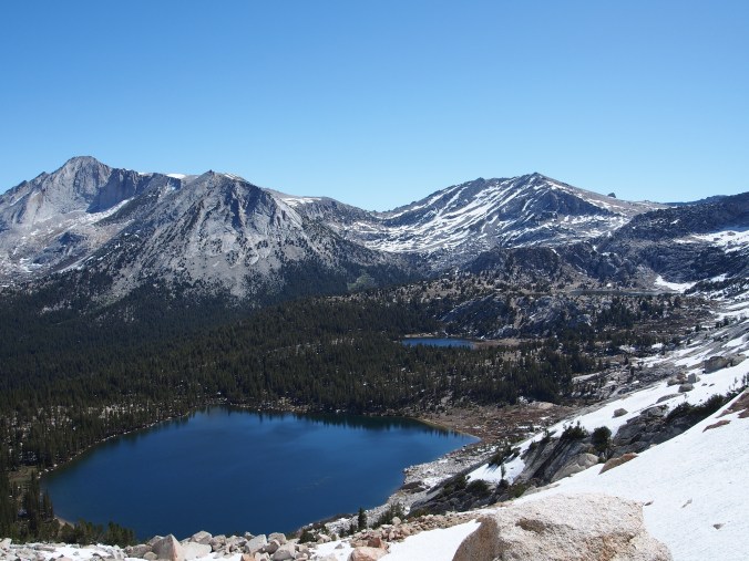 Young Lakes from Ragged Peak, Mt Conness in the background